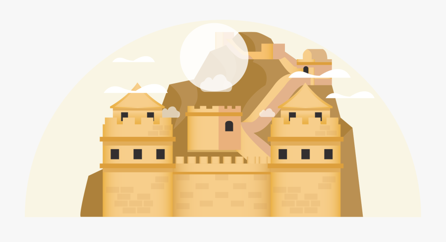 Great Wall Of China - Illustration, Transparent Clipart