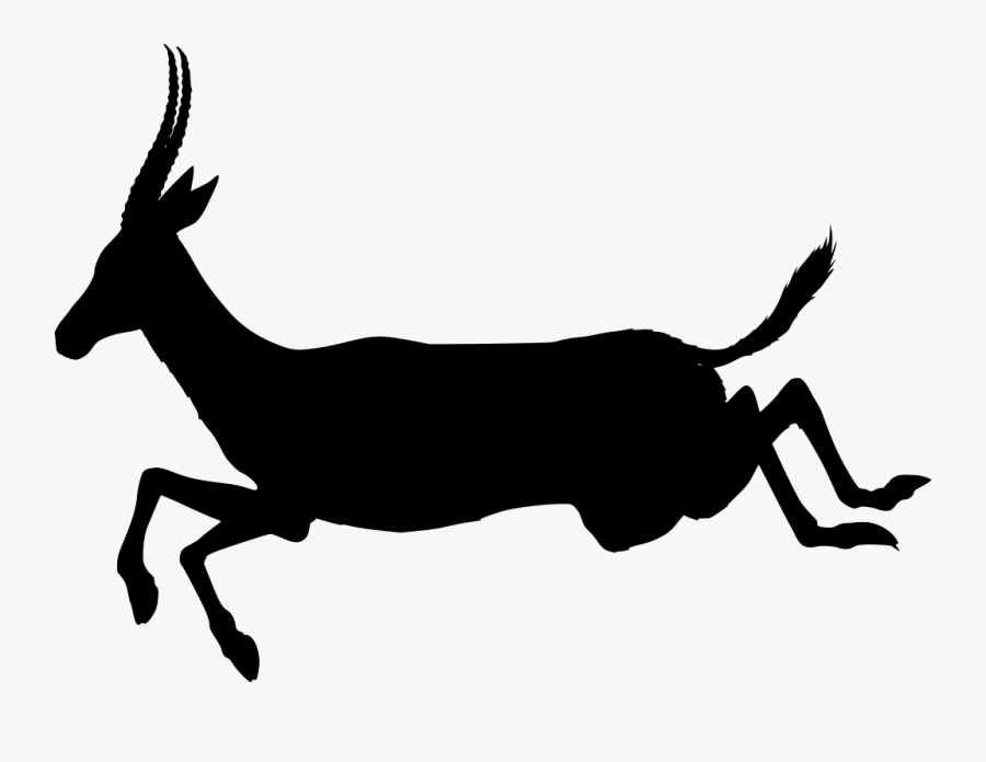 Clip Art Antelope Jumping - Antelope Black And White Drawing Clipart