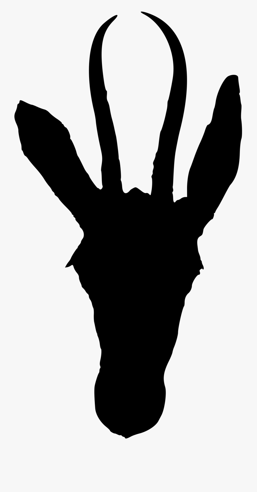 Clipart - African Animal Head Silhouettes, Transparent Clipart