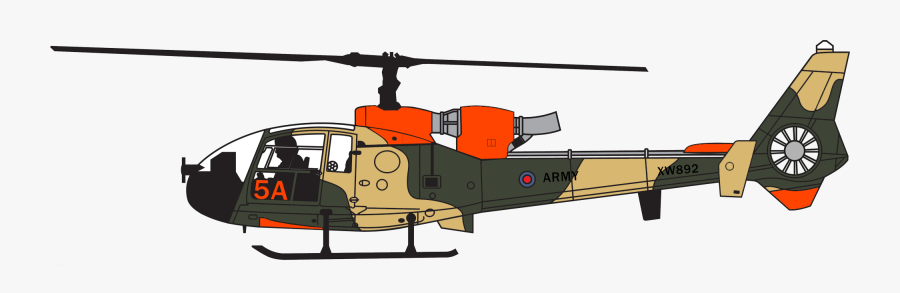 Army Helicopter Clipart British - Westland Gazelle Ah 1, Transparent Clipart