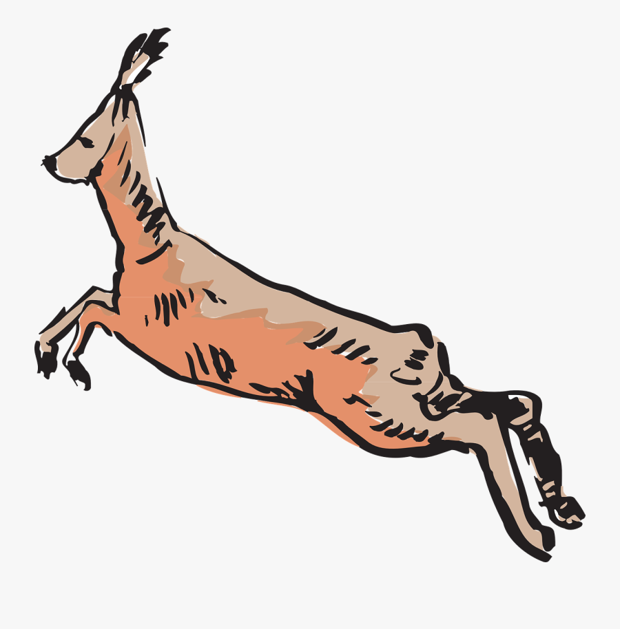 Clip Art Antelope Jumping - Antelope, Transparent Clipart