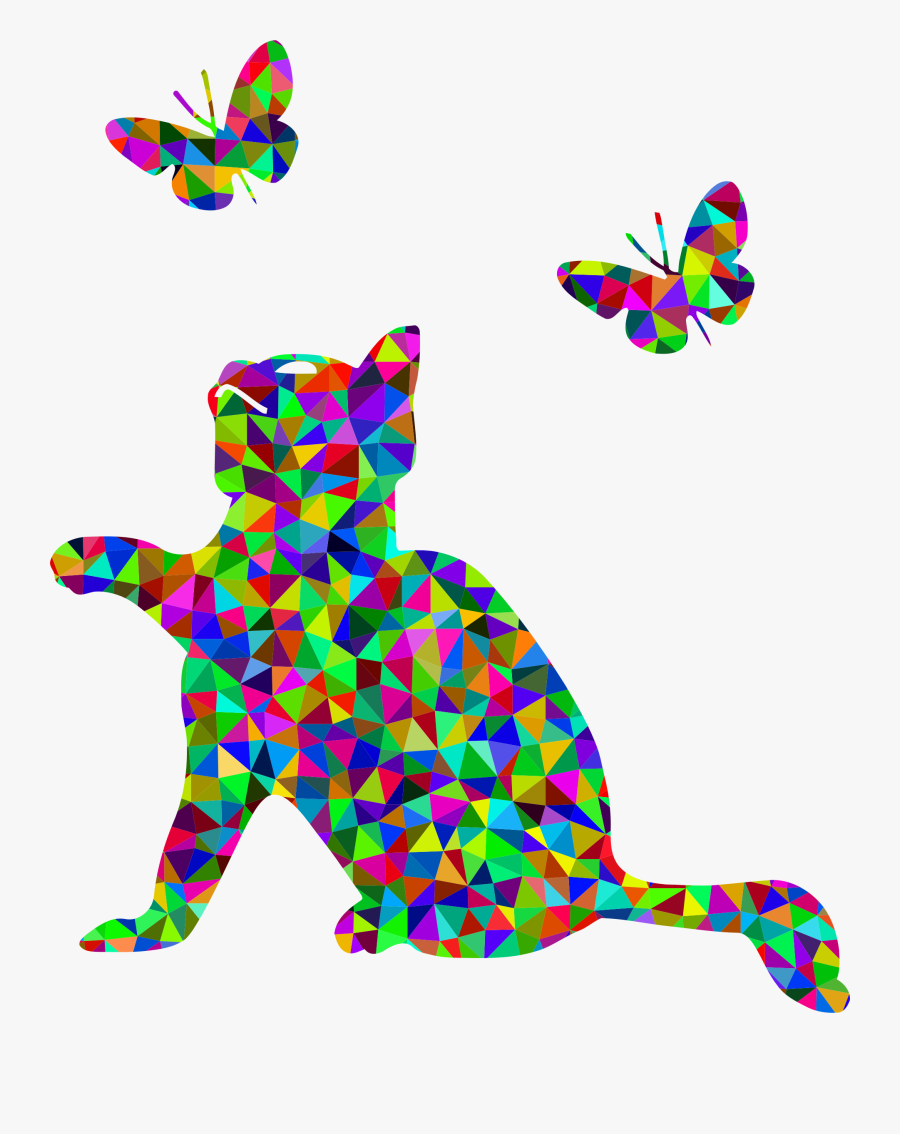 Stretching Cat Silhouette, Transparent Clipart