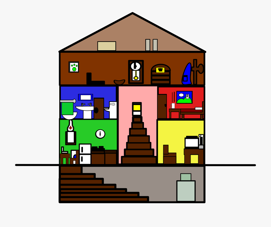 Transparent Up House Clipart - Inside Of A House Clipart, Transparent Clipart