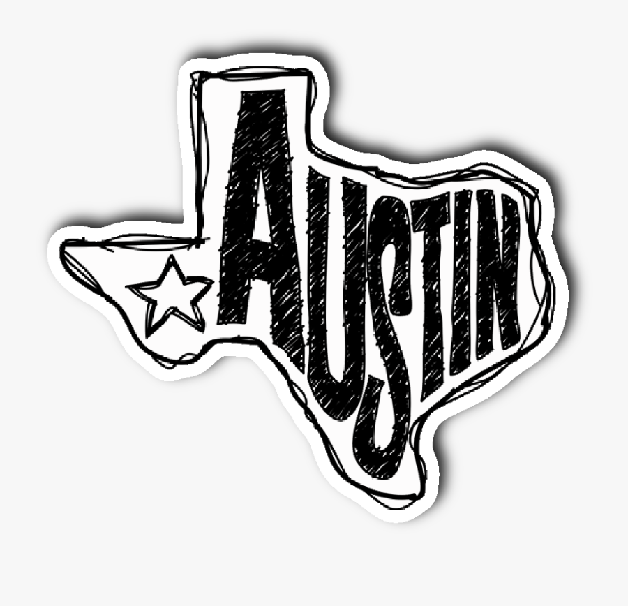 Black And White Texas Stickers, Transparent Clipart