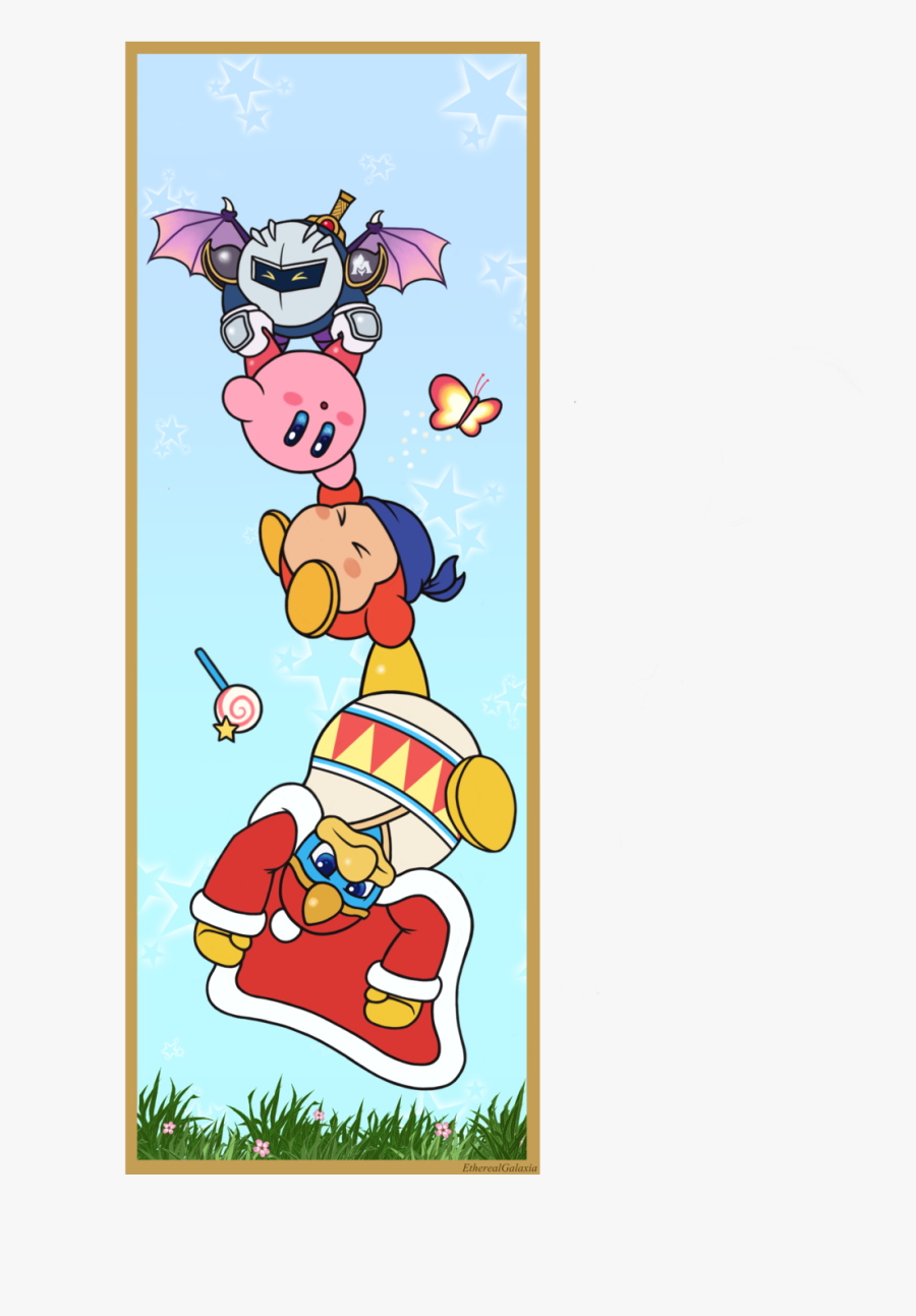Have A Bookmark Of The Legendary Quartet, Meta Knight, - Kirby King Dedede Meta Knight And Bandana Waddle Dee, Transparent Clipart