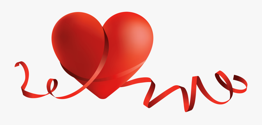 Red Heart With Bow Clipart , Png Download - Valentine Clip Art Transparent, Transparent Clipart
