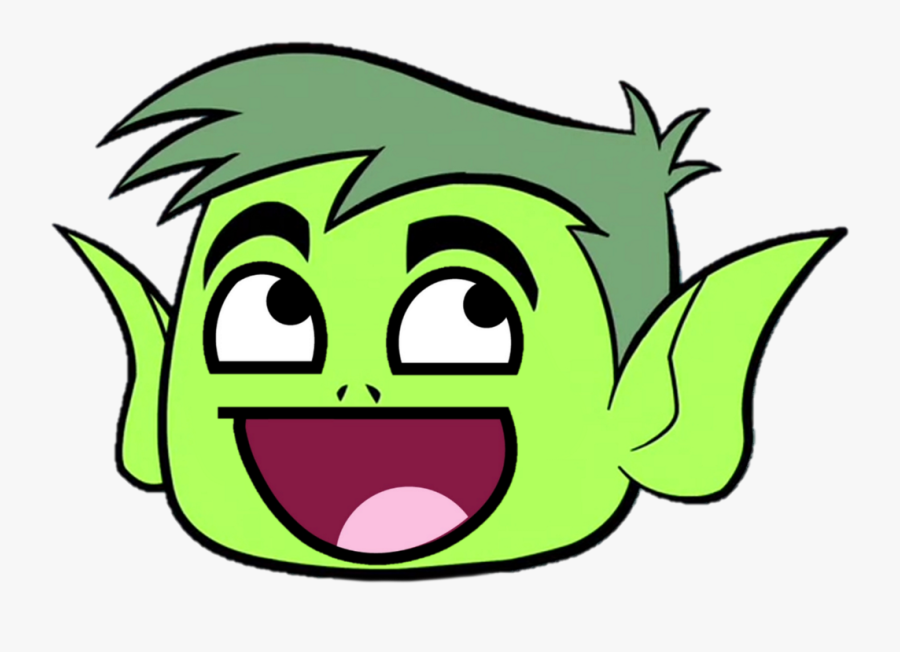 Beast Boy Awesome Smiley Teen Titans Go By Mrawesomefalcon - Smiley Face With Brain, Transparent Clipart