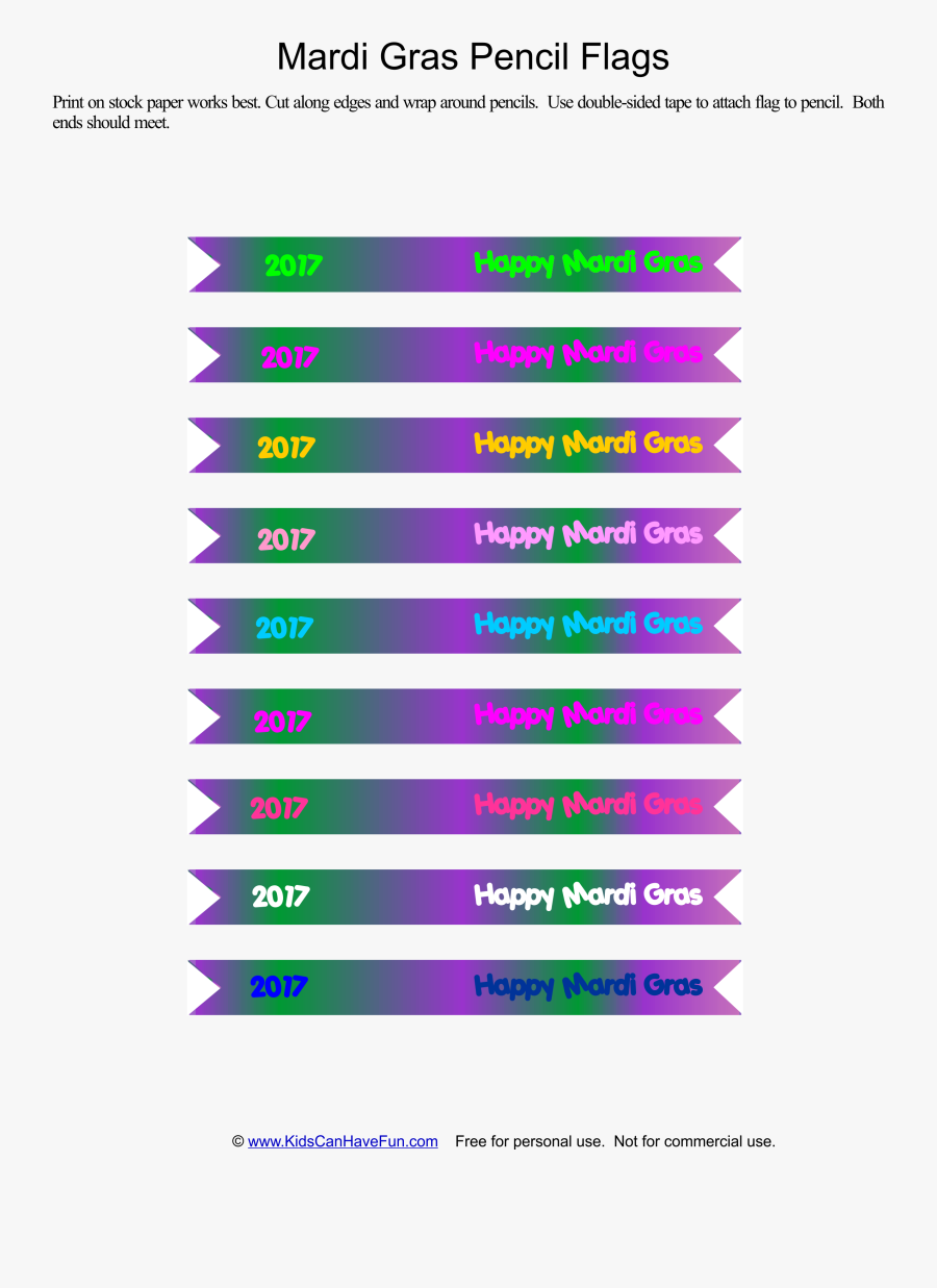 Mardi Gras Printables For Everyone With Party Hats, - Vector Graphics, Transparent Clipart