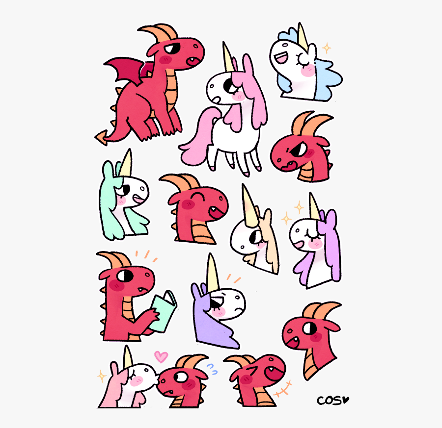 Unicorns And Dragons Clipart Phoebe And Her Unicorn - Cute Unicorn And Dragon, Transparent Clipart