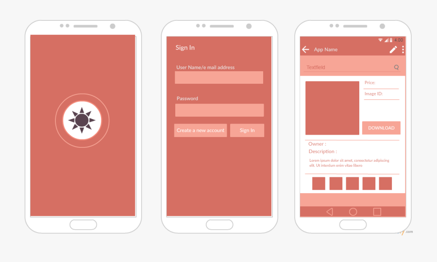 Clip Art Android Templates For App - Mobile App, Transparent Clipart