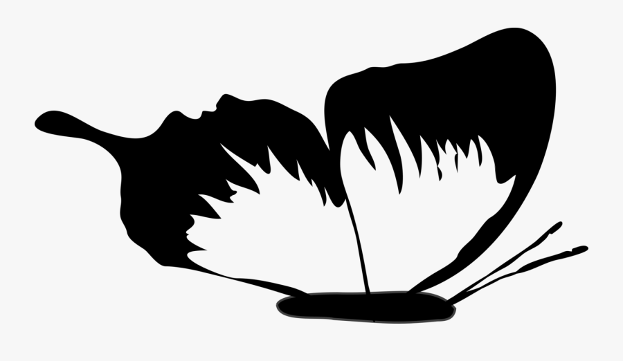Net � Line Art - Butterfly Flower Clipart Black And White, Transparent Clipart