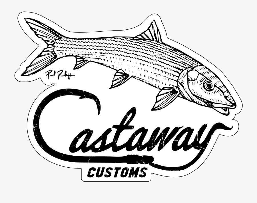 Bonefish Logo Decal Castaway Customs - Iphone 7 Wallpaper Tarpon, Transparent Clipart