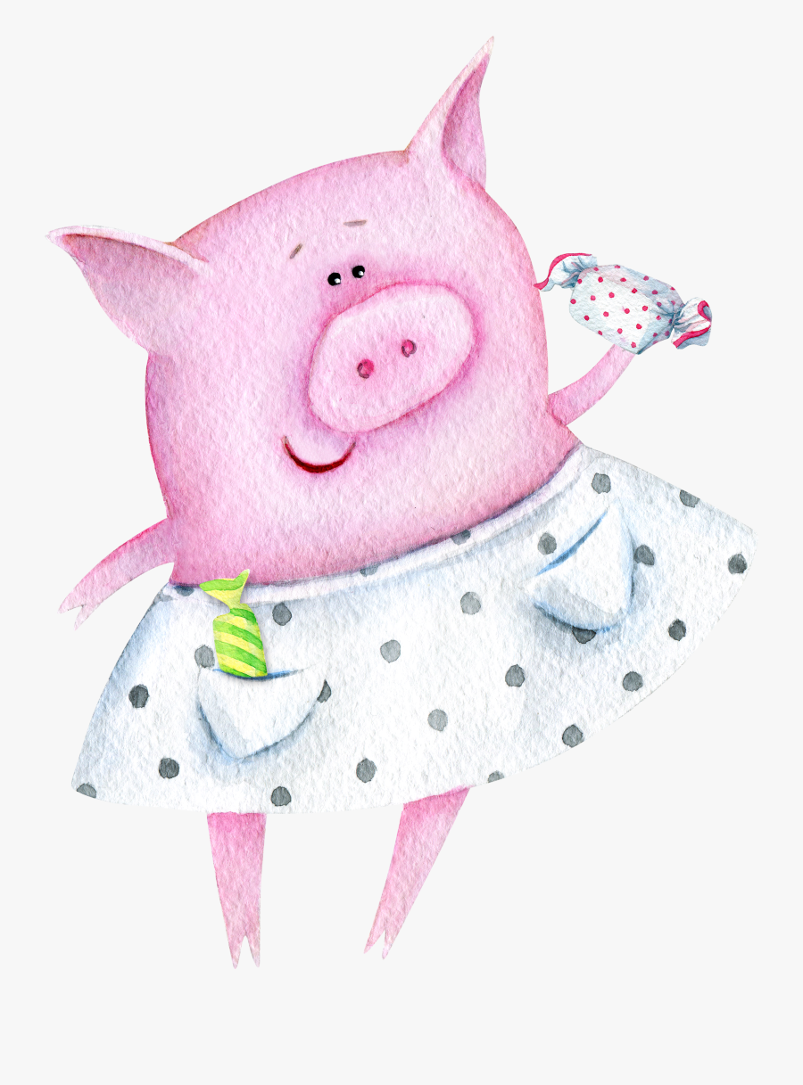 Domestic Piglet Painting Illustration - Watercolor Painting, Transparent Clipart