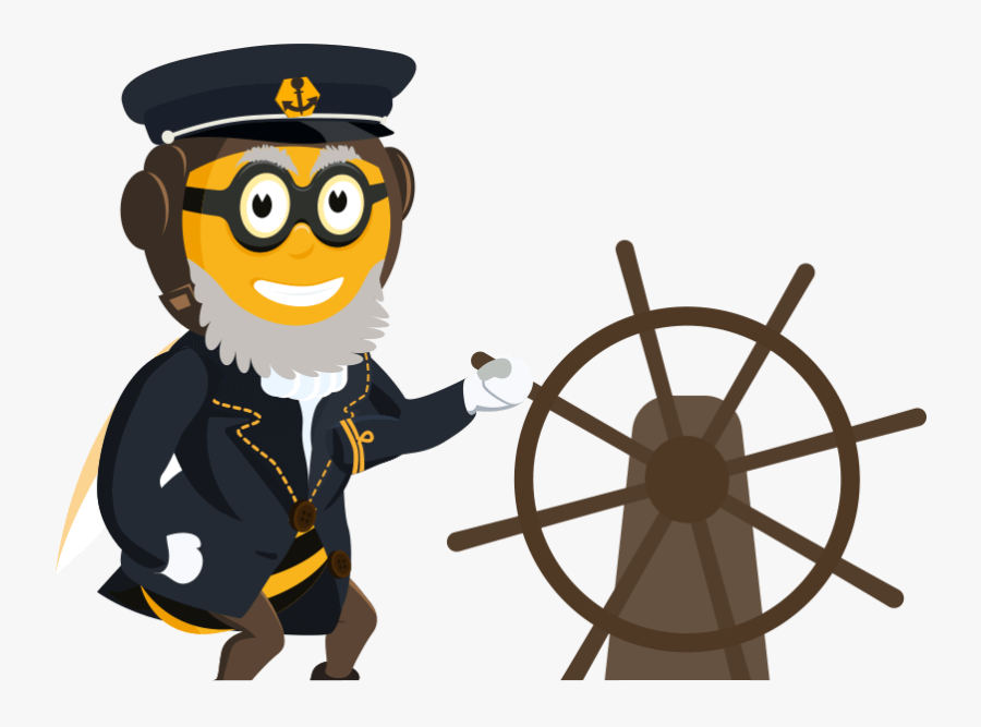 Bee Captain Clipart , Png Download - Boat Steering Wheel Black And White, Transparent Clipart