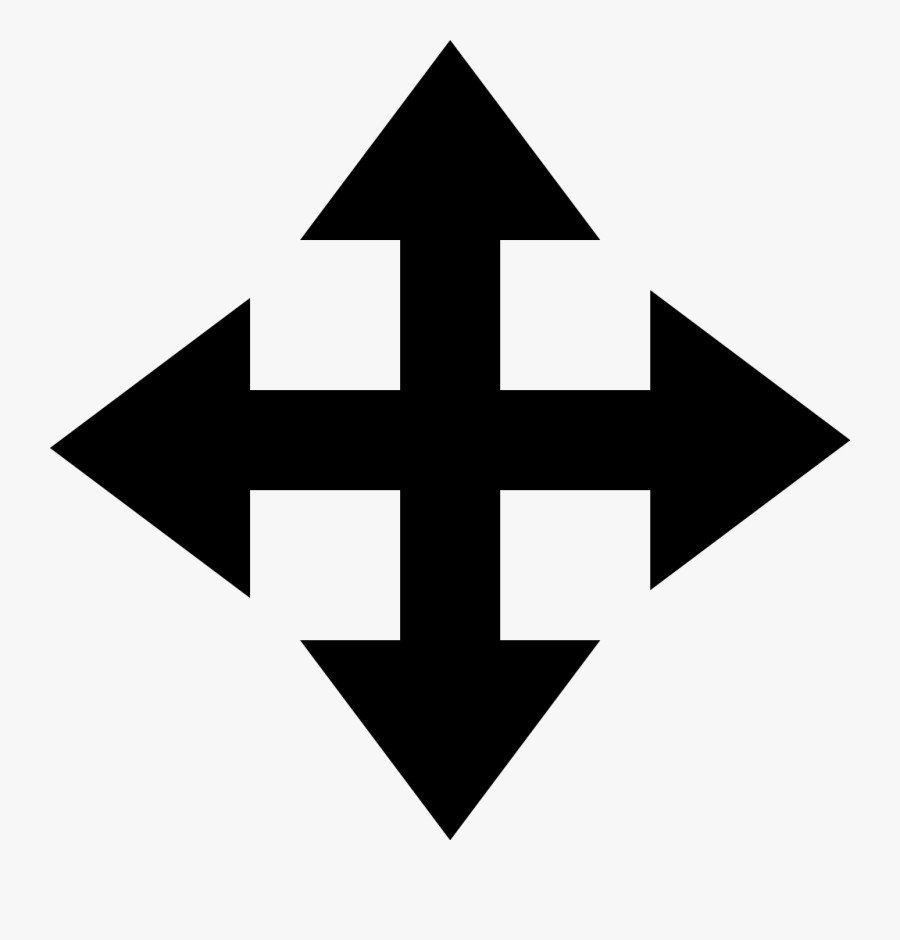 Arrow Clipart Autocad - Arrows In 4 Directions, Transparent Clipart