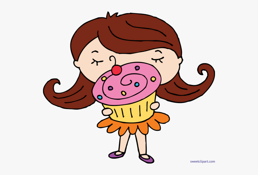 All Clip Art Archives Page Of Sweet - Girl With Cupcake Clipart, Transparent Clipart