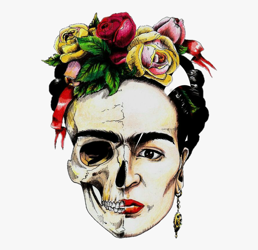 Colorful Frida Kahlo Fridakahlo Beautiful Mexicanskull - Frida Kahlo, Transparent Clipart