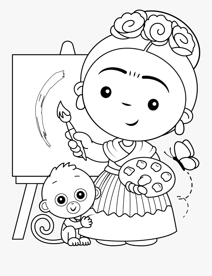 Frida Kahlo Para Colorear, Transparent Clipart