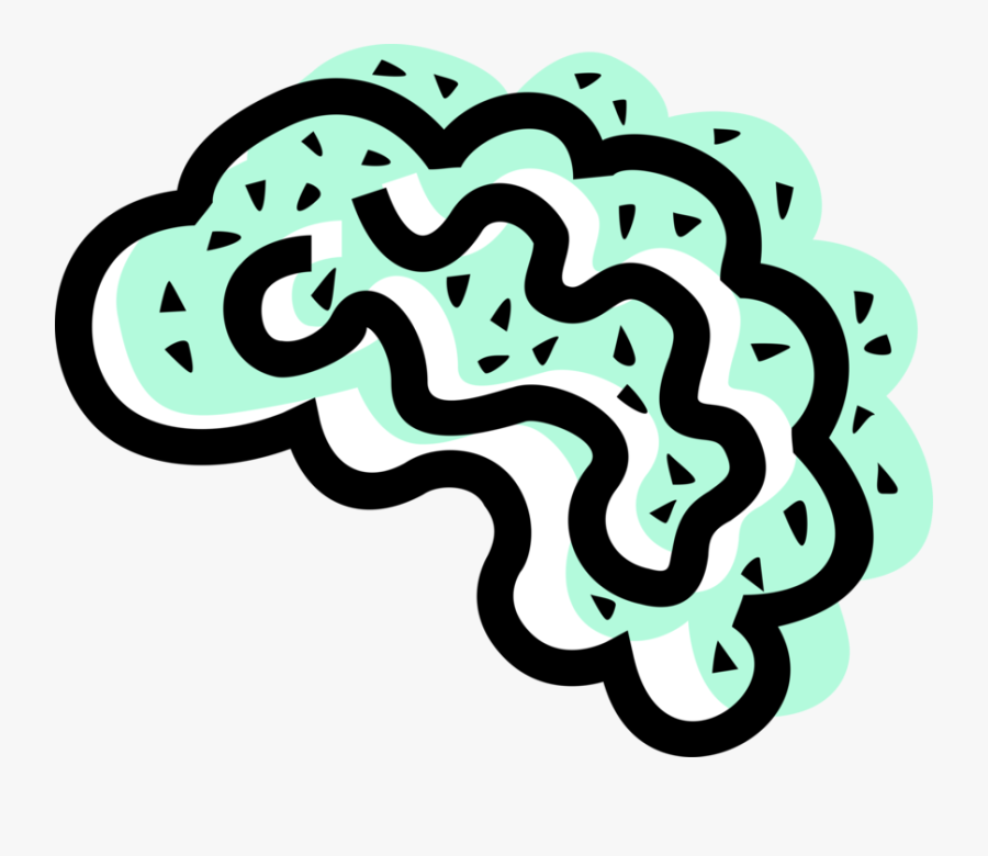 Vector Illustration Of Human Brain Organ Serves As - Illustration, Transparent Clipart