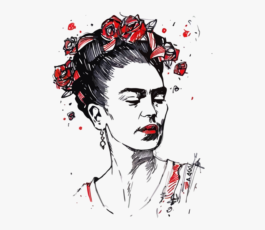 Sketch Drawings Of Frida Kahlo, Transparent Clipart