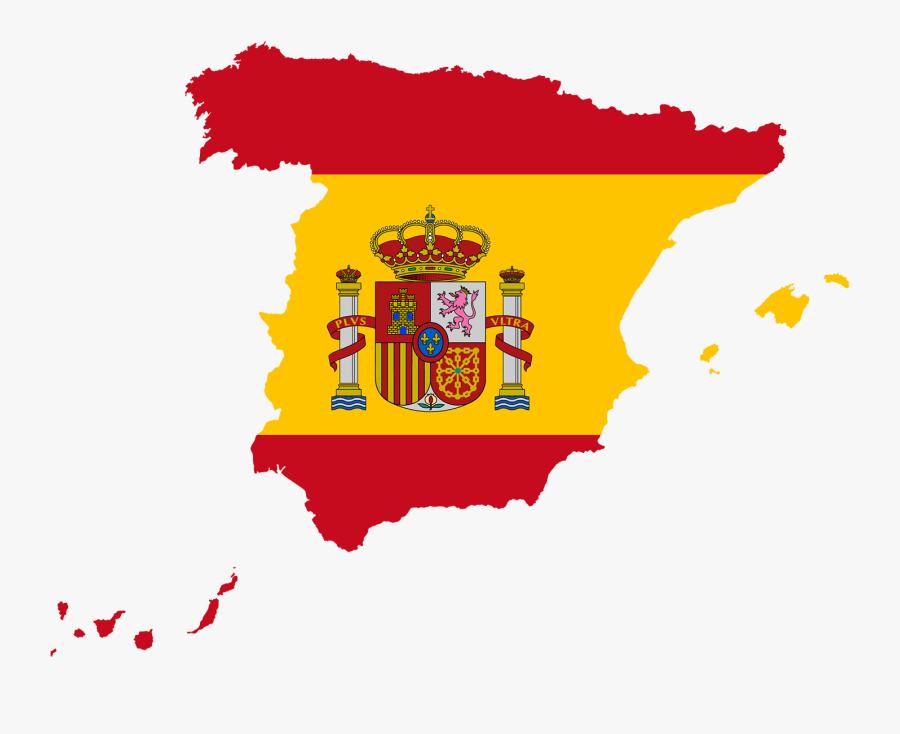 Spain Flag Map, Transparent Clipart