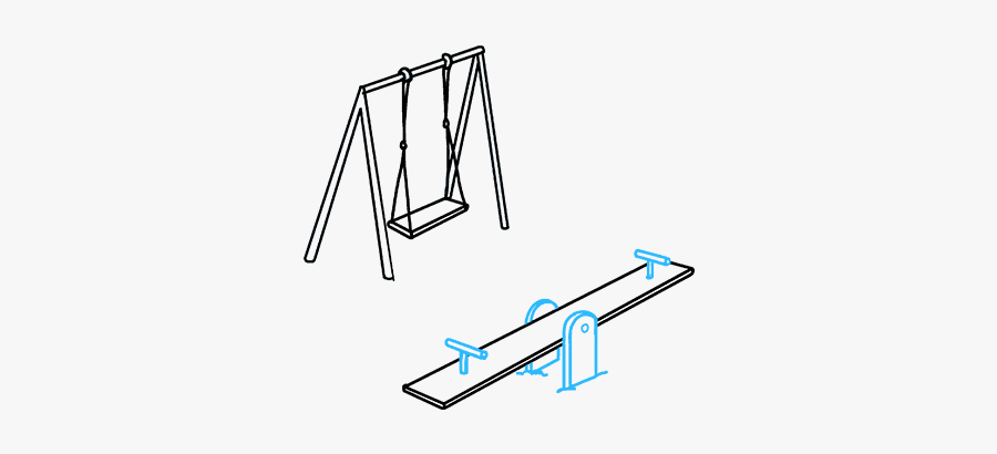 How To Draw A Playground - Draw How Do You Draw A Seesaw, Transparent Clipart