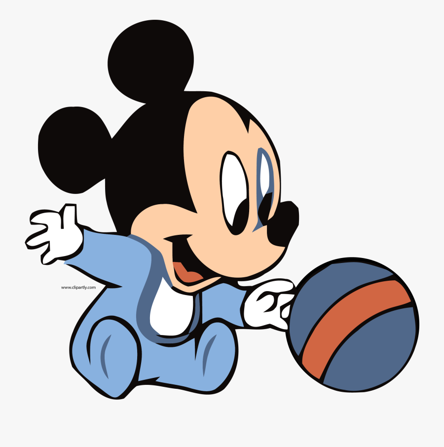 Baby Mickey And Ball Clipart Png - Cute Baby Mickey Mouse, Transparent Clipart