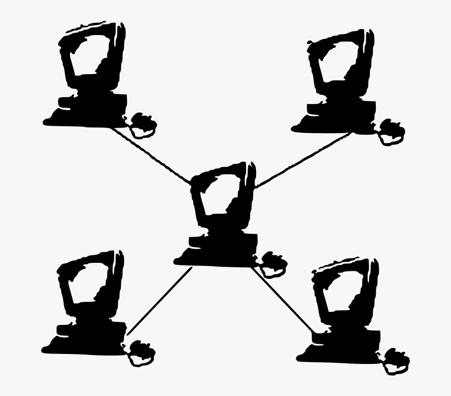 Network Topology Clipart Black White, Transparent Clipart