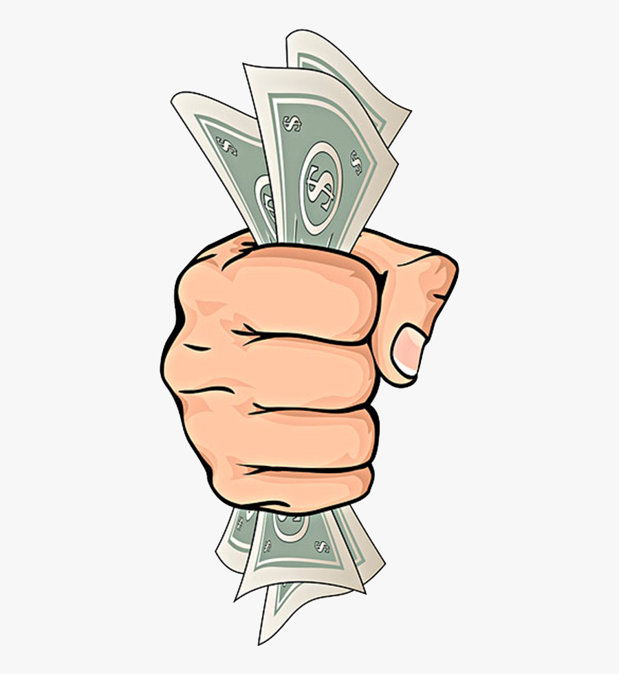 Transparent Hand With Money Clipart - Boy Holding Money Drawing, Transparent Clipart