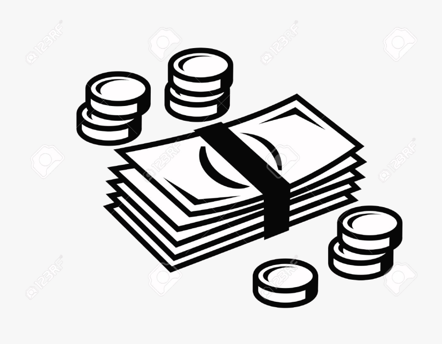 Cash Clipart Money Vector Graphics Illustrations Free - Money Clipart Black And White, Transparent Clipart