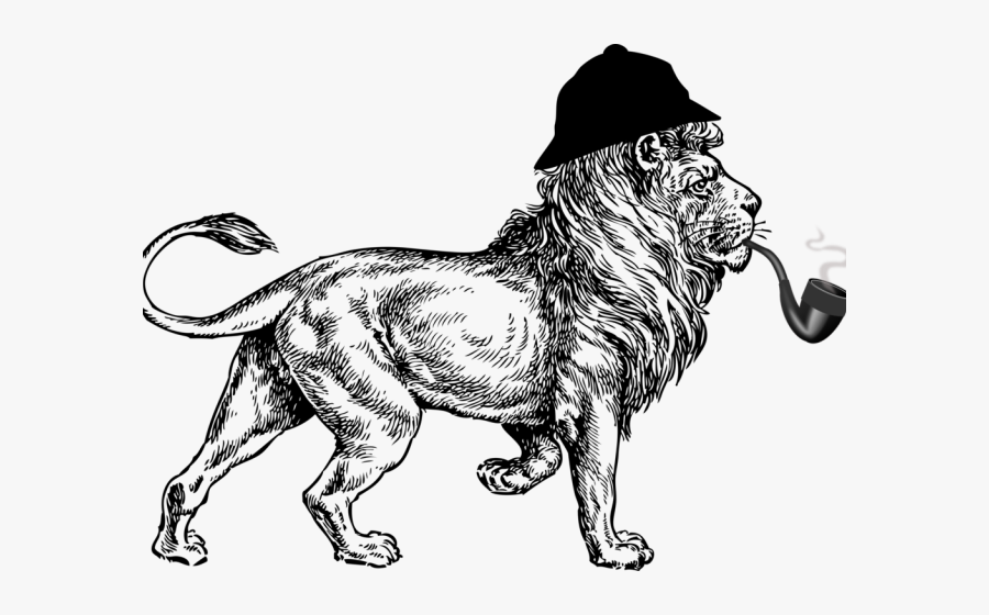 Sherlock Holmes Lion, Transparent Clipart