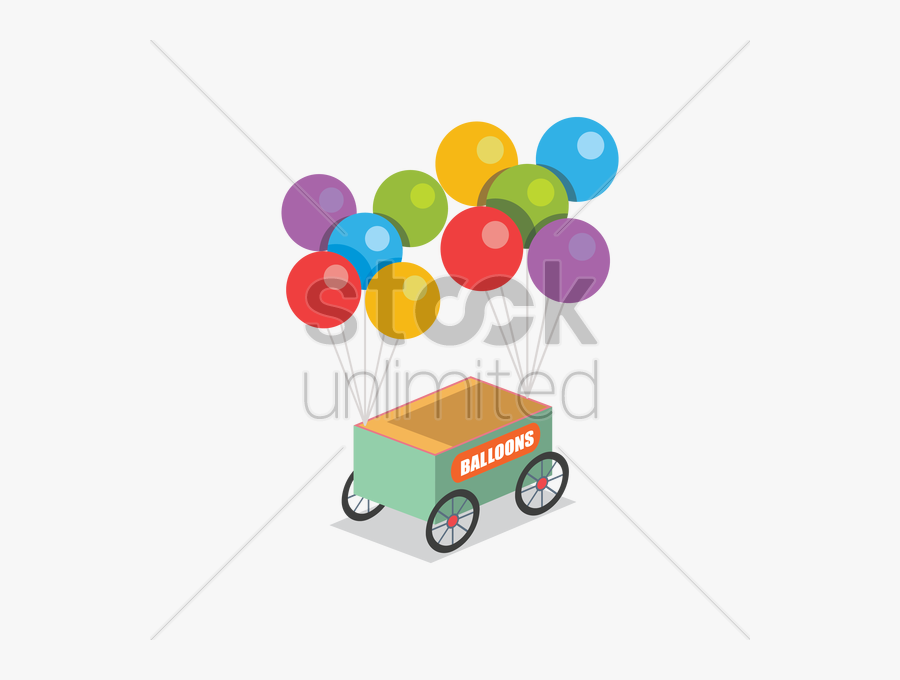 Transparent Wheelbarrow Clipart - Balloon Cart Vector Carnival, Transparent Clipart