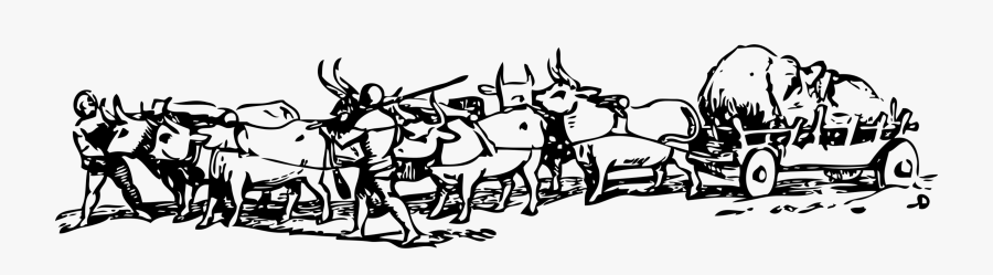 Cart Clipart Bullok - Bullock Cart Race Black & White, Transparent Clipart
