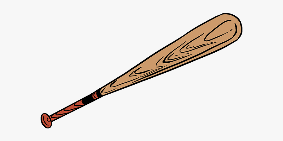 How To Draw A Baseball Bat - Baseball Bat Drawing Transparent, Transparent Clipart