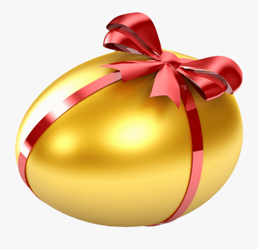 Free Png Download Easter Large Gold Egg With Red Ribbon - Easter Egg With Ribbon, Transparent Clipart