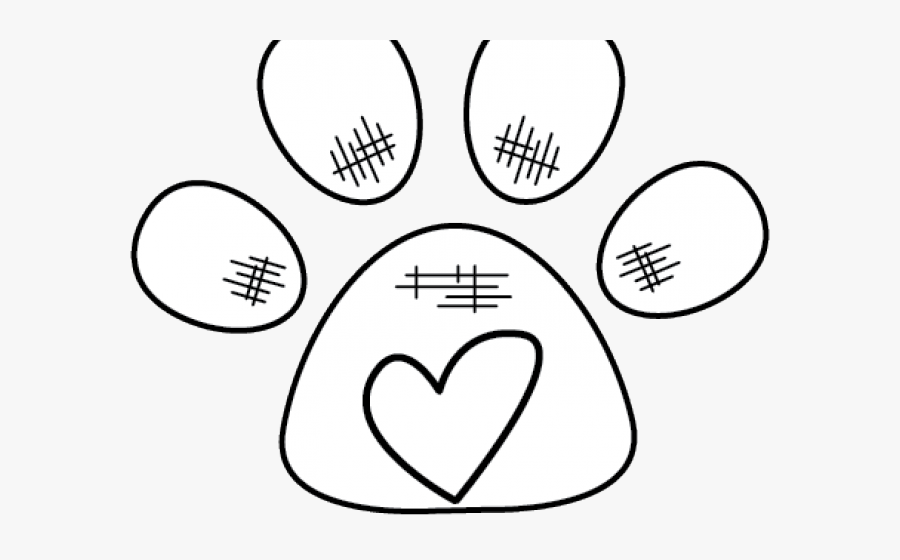 Light Blue Clipart Paw Print - Heart, Transparent Clipart