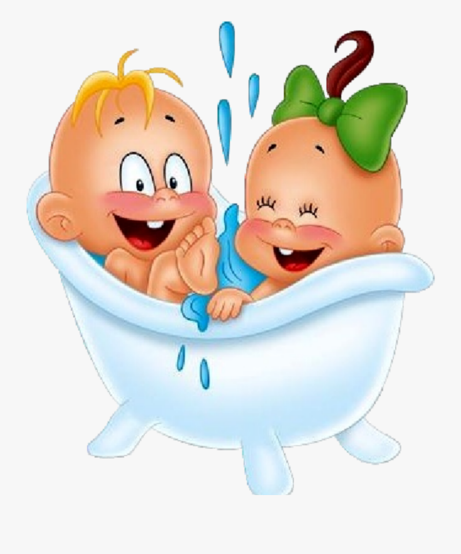 #ftestickers #clipart #cartoon #babies #bathtime #laughing - Funny Baby Boy Cartoon Clipart, Transparent Clipart