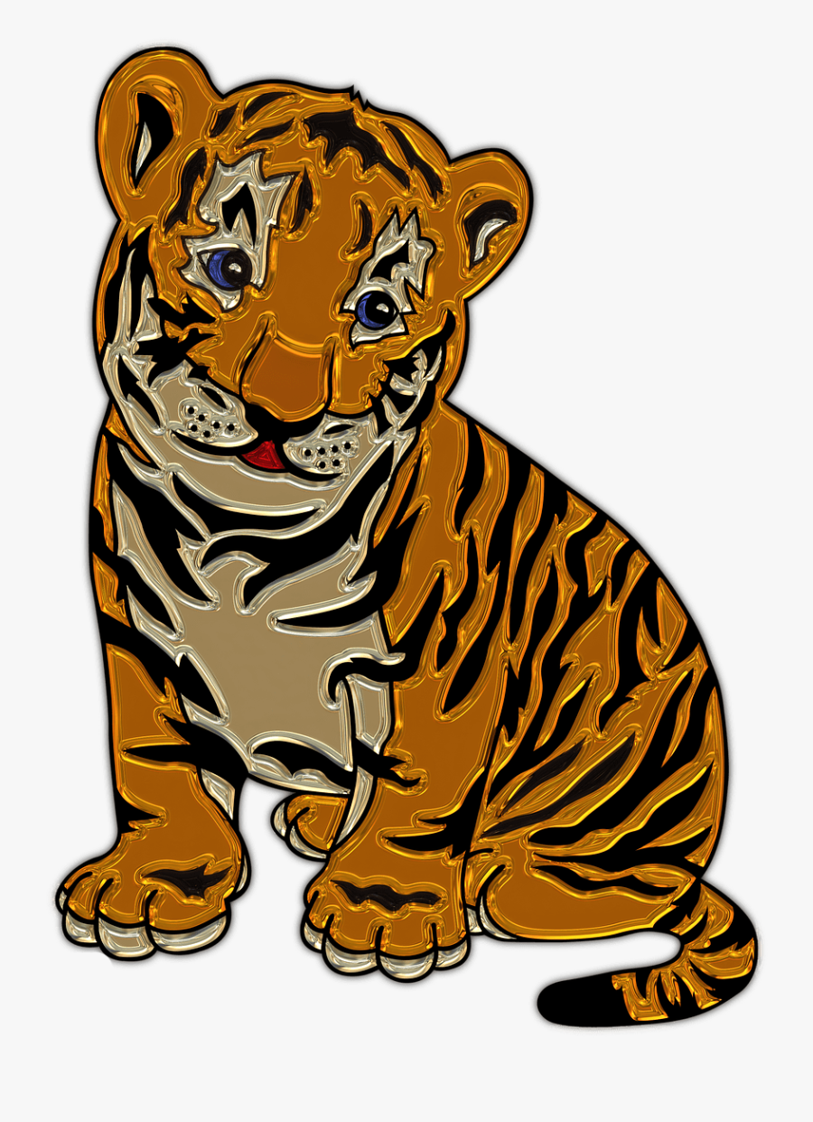 Lion Cub Sitting Plastic Art - Drawing Tiger In Jungle Book, Transparent Clipart