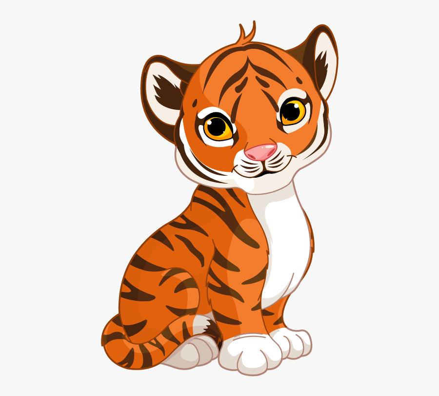 Cute Cartoon Tiger Cub, Transparent Clipart