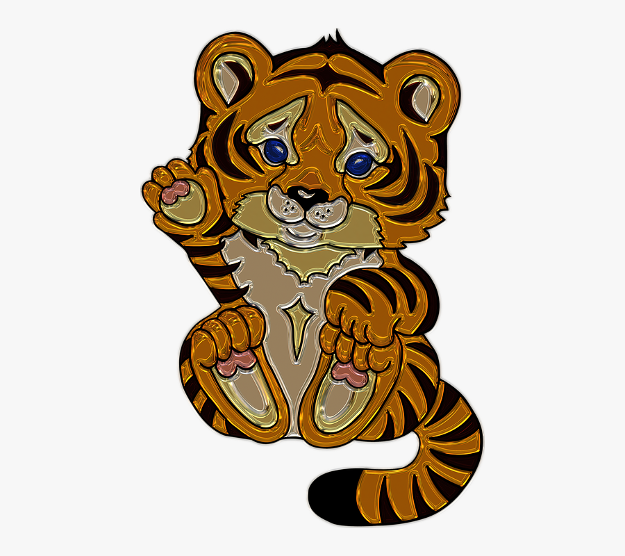Cartoon Tiger Clipart 12, - Gambar Animasi Harimau Lucu, Transparent Clipart