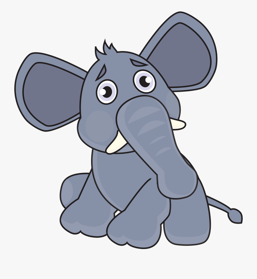 Cub Clipart Elephant - Sad Elephant Cartoon Png, Transparent Clipart