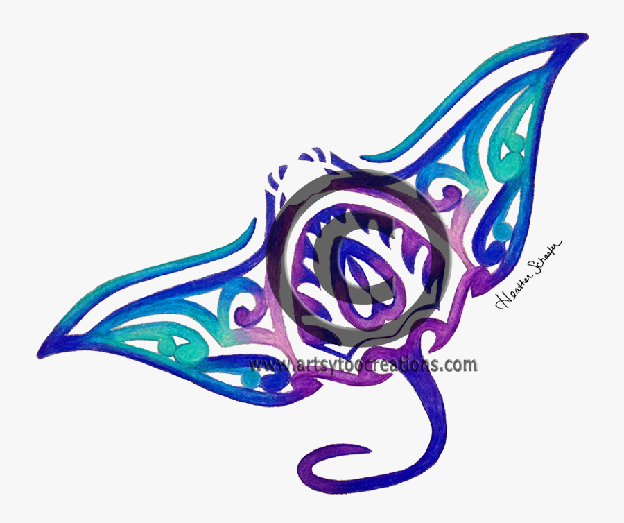 Jpg Free Download Tribal Manta Ray Hand - Drawings Of Manta Rays, Transparent Clipart