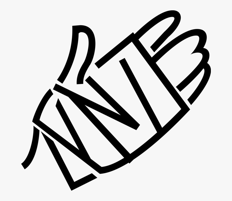 Vector Illustration Of Accident Victim"s Broken Hand - Broken Hand Black And White Clipart, Transparent Clipart