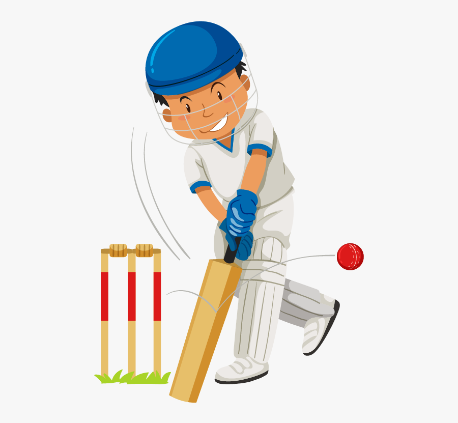 Cricket Bat Hitting Ball - Hitting A Cricket Ball, Transparent Clipart
