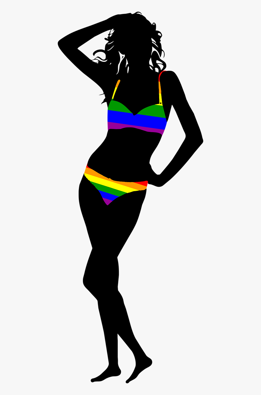 Lesbian Gay Silhouette - Silueta De Mujer Lesbiana, Transparent Clipart