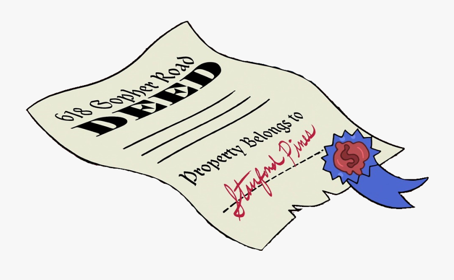 Transparent Comedian Clipart - Gravity Falls Mystery Shack Deed, Transparent Clipart