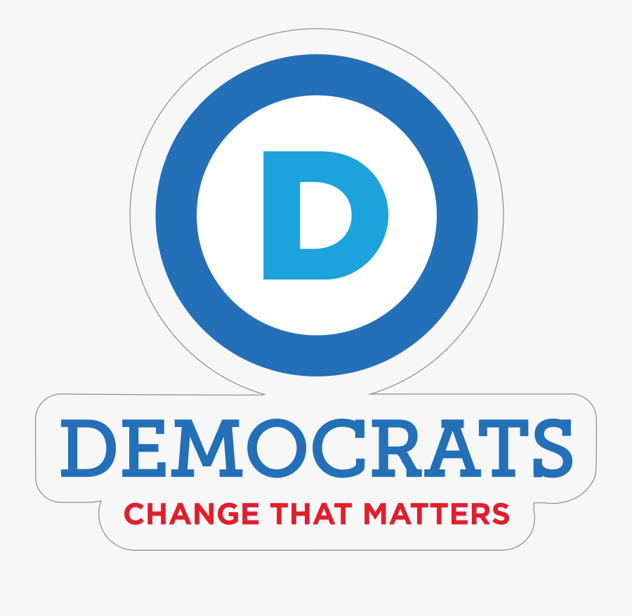 Democratic Party Logo With Slogan Tall Printed Color - Democratic Party, Transparent Clipart