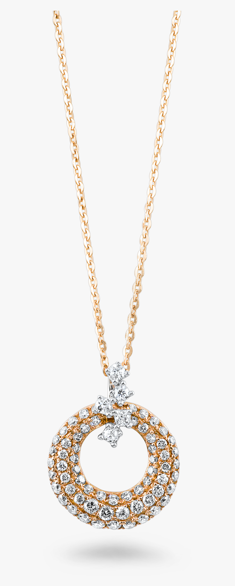 Diamond Necklace In 18k Rose Gold - Gold With Diamond Pendants, Transparent Clipart