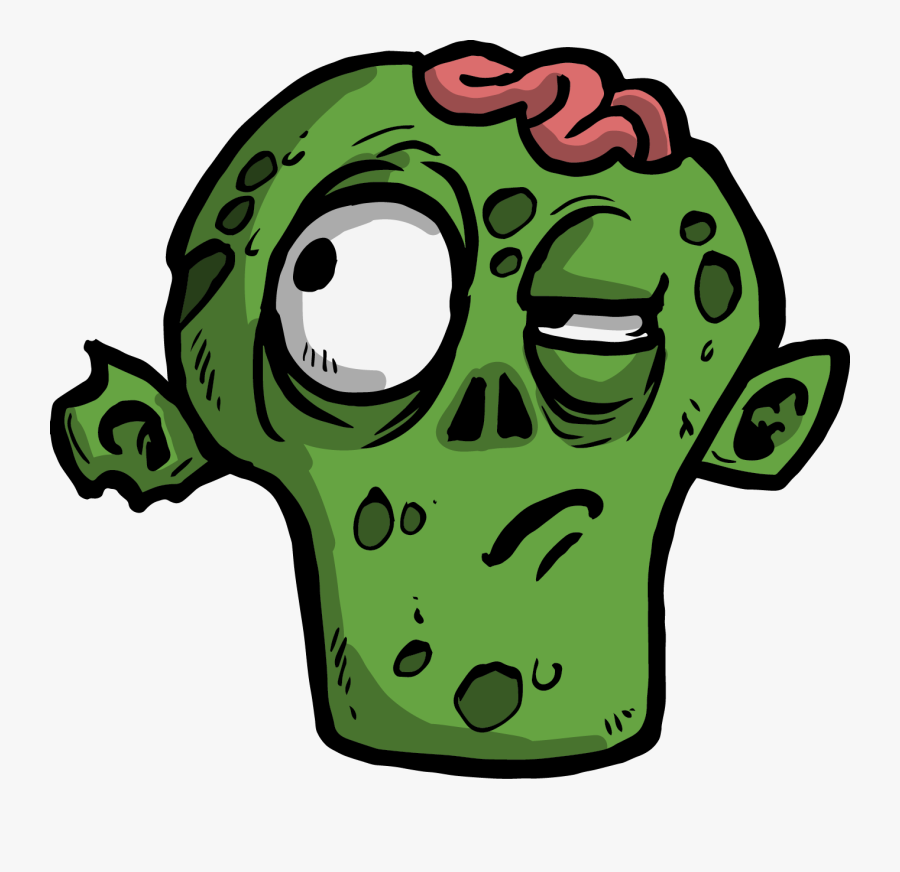The Zombie Thinking - Cartoon Zombie Face Png, Transparent Clipart