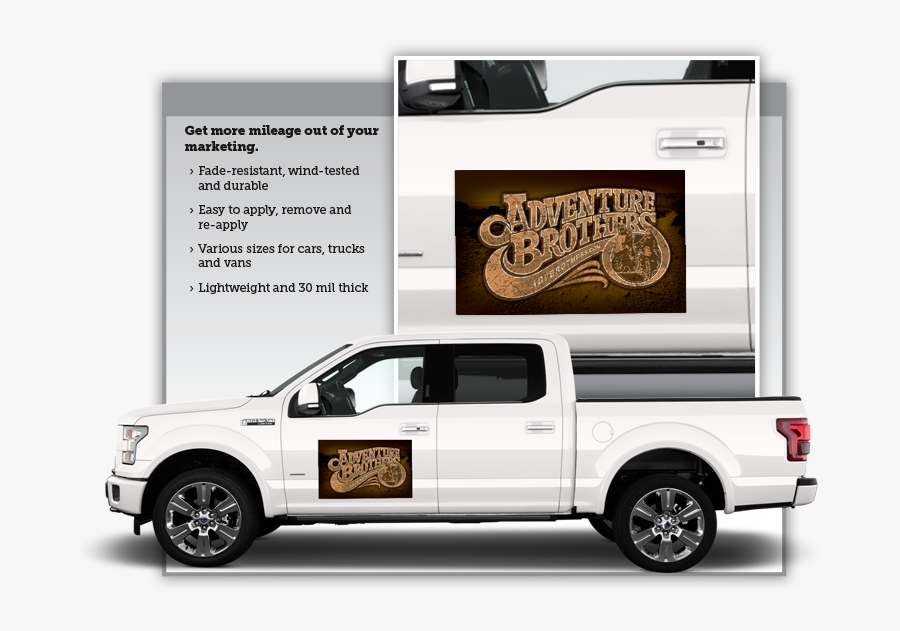 White Ford F150 Side View, Transparent Clipart